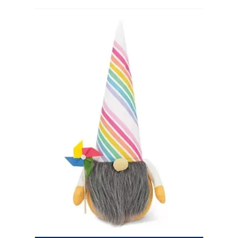 New! Springime Easter Decorative Gnome with Pinwheel Adorable!